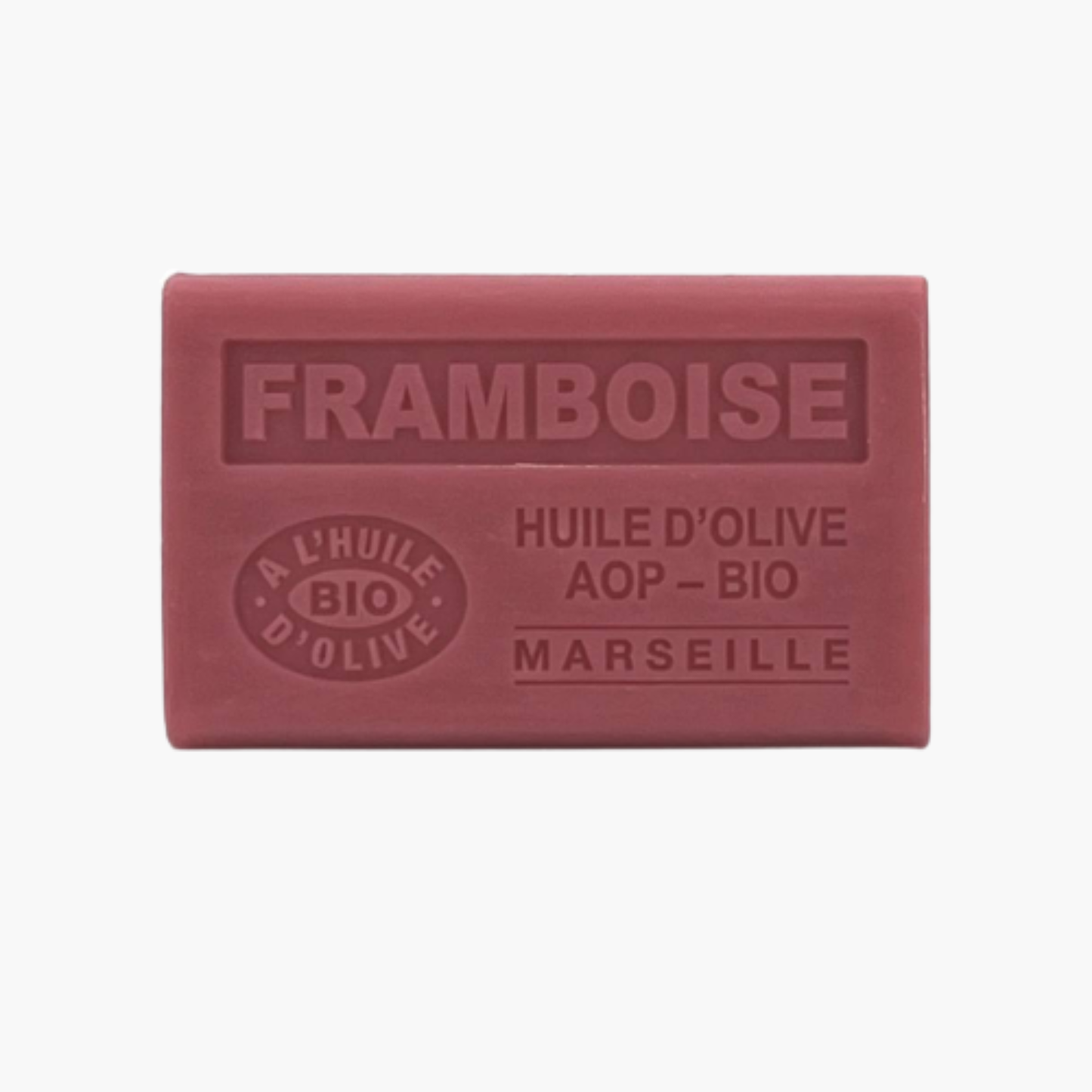 Savon bio artisanal à l'huile d'olive AOP parfum framboise - Fabrication provençale naturelle 125g