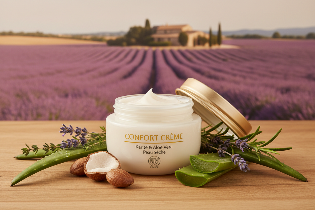 Crème Nourrissante Riche Confort 200ml - Karité Aloe Vera Peaux Sèches Bio