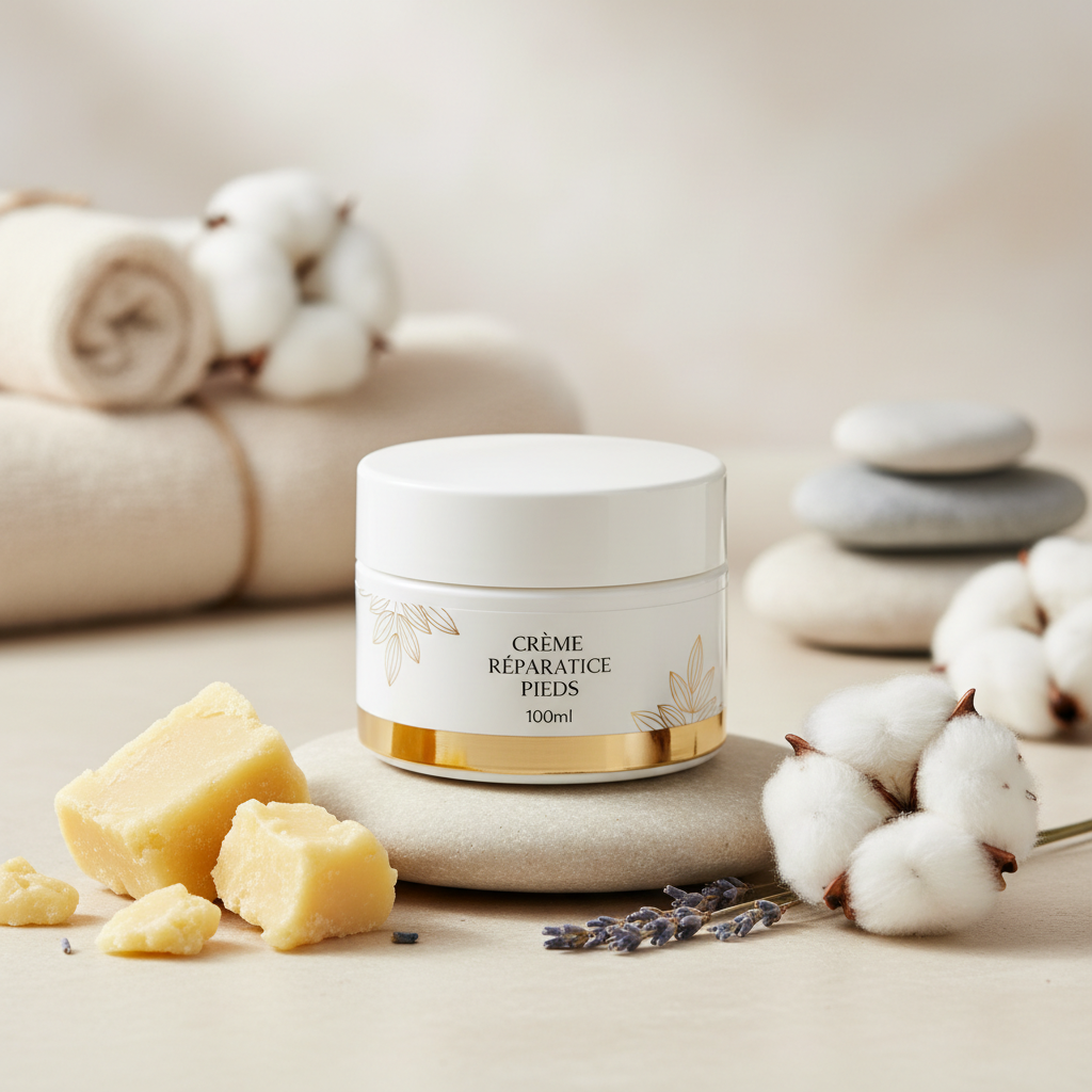 Crème Réparatrice Pieds Secs et Talons Fissurés 100ml - Beurre Karité et Urée