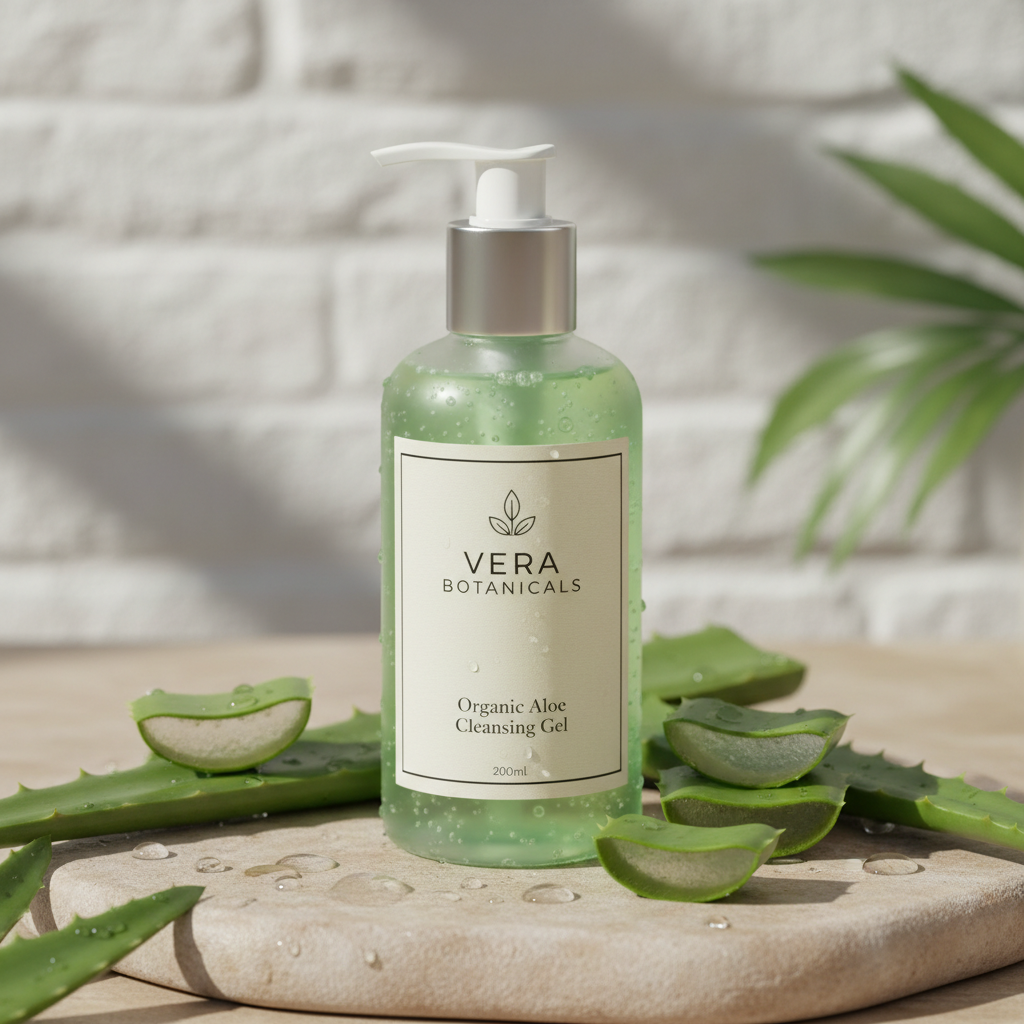 Gelée Nettoyante Visage Bio 200ml Aloe Vera - Purifiante Douce Tous Types Peaux