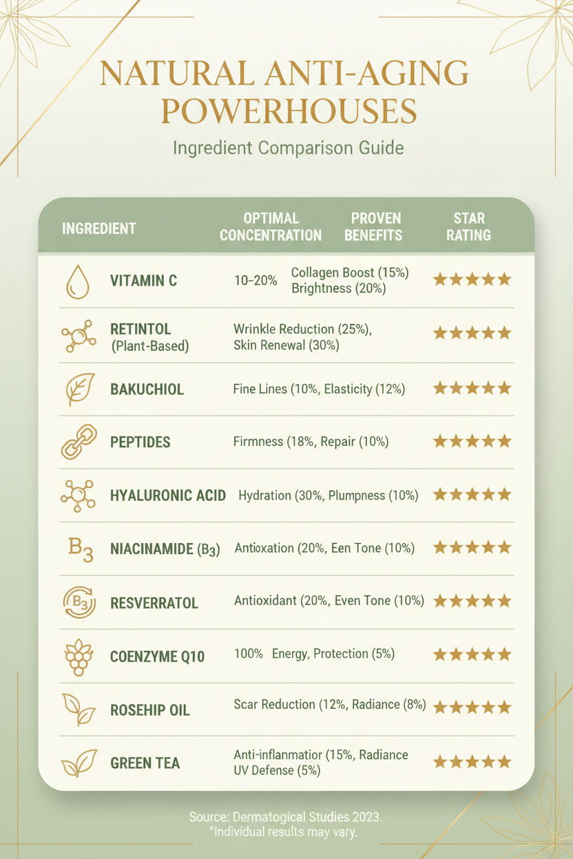 Les 10 Meilleurs Actifs Anti-Âge Naturels : Guide Complet Basé sur la Science (2026)