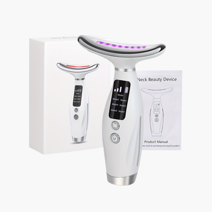 Appareil soin visage rechargeable 7 modes - Masseur facial chauffant USB - Dispositif beauté anti-âge raffermissant