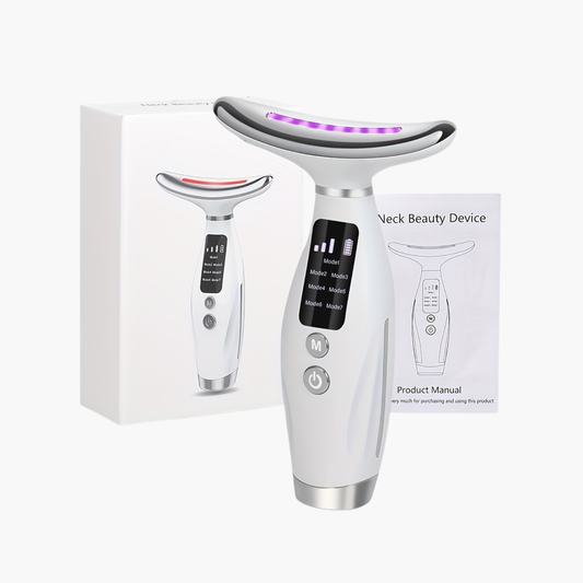 Appareil soin visage rechargeable 7 modes - Masseur facial chauffant USB - Dispositif beauté anti-âge raffermissant