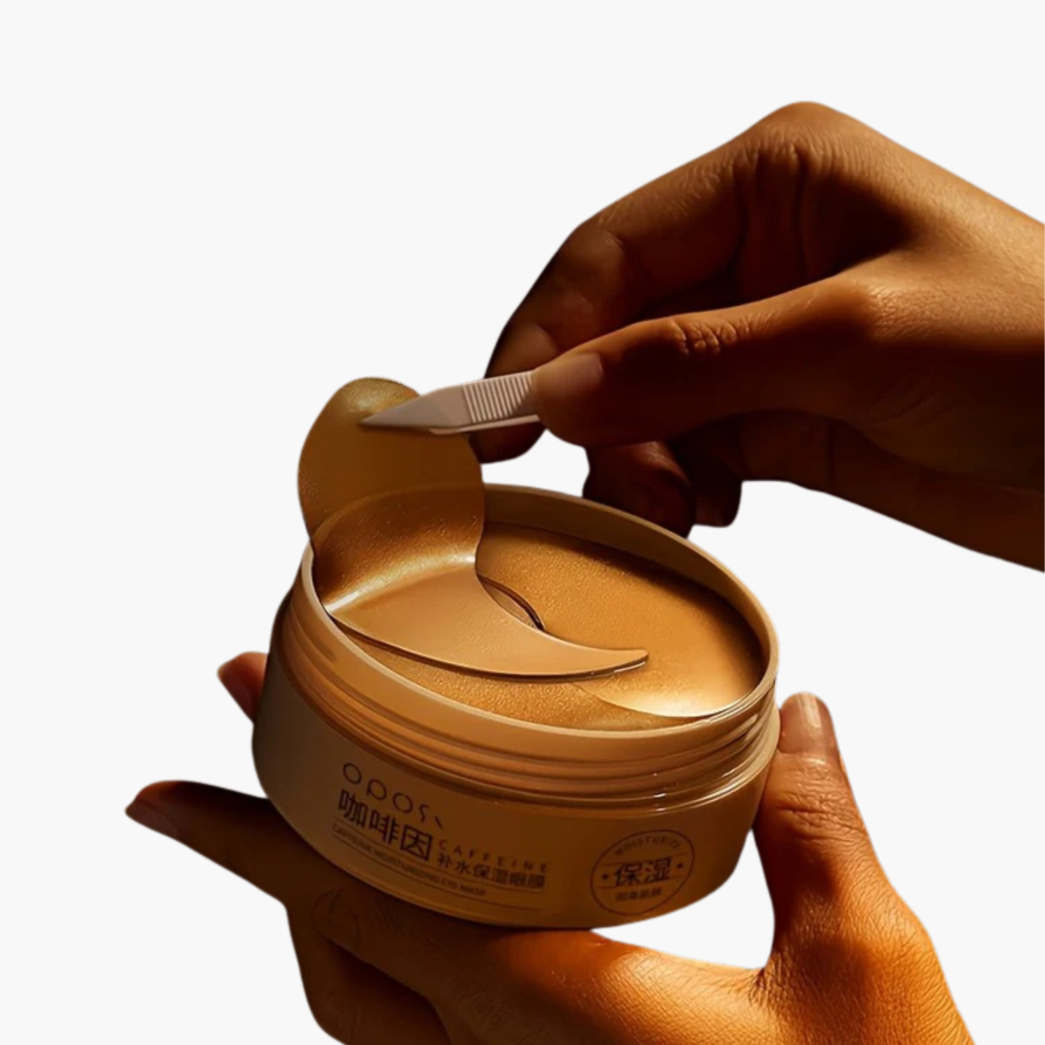 Boîte 60 patchs yeux caféine peptide Oposi - Masques gel raffermissants acide hyaluronique collagène - Soin hypoallergénique anti-poches