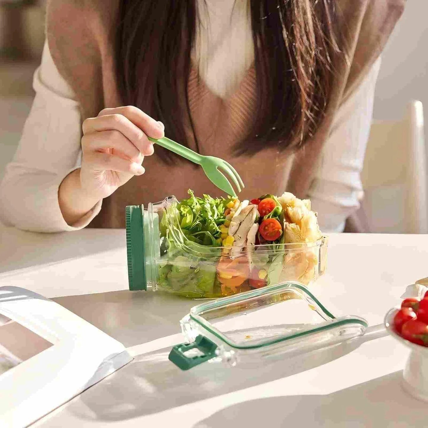 Boîte à Salade Étanche avec Couvercle à Ouverture Latérale – Lunch Box Portable Premium - SMZ DR SOPHIE