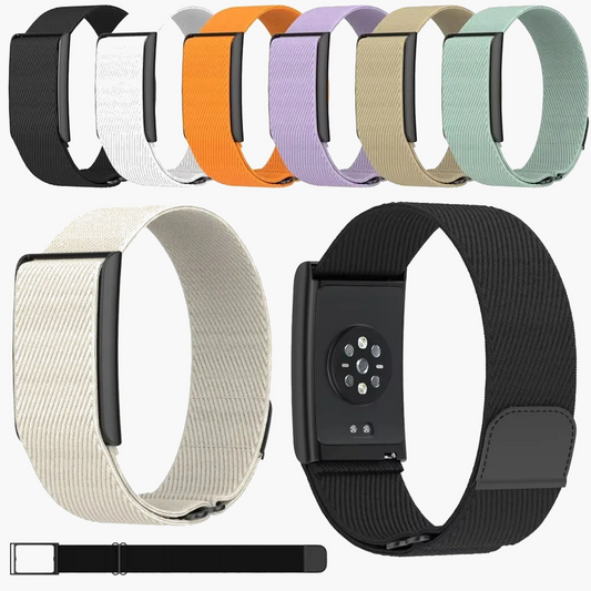 Bracelet sport nylon noir pour Amazfit Helio - vue principale ajustable