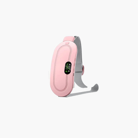 Ceinture chauffante menstruelle USB rechargeable portée sur abdomen pour soulagement douleurs règles