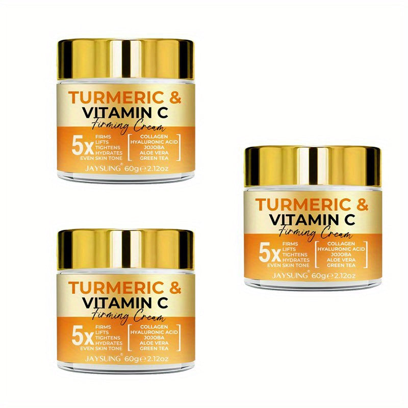 Crème visage raffermissante coréenne curcuma collagène vitamine C - Traitement anti-âge hydratant éclaircissant K-beauty
