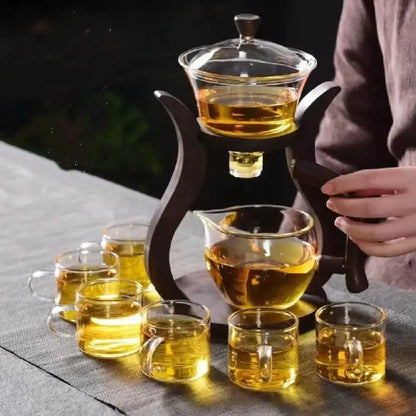 Ensemble complet théière en verre Lazy Kungfu avec filtre magnétique et accessoires
