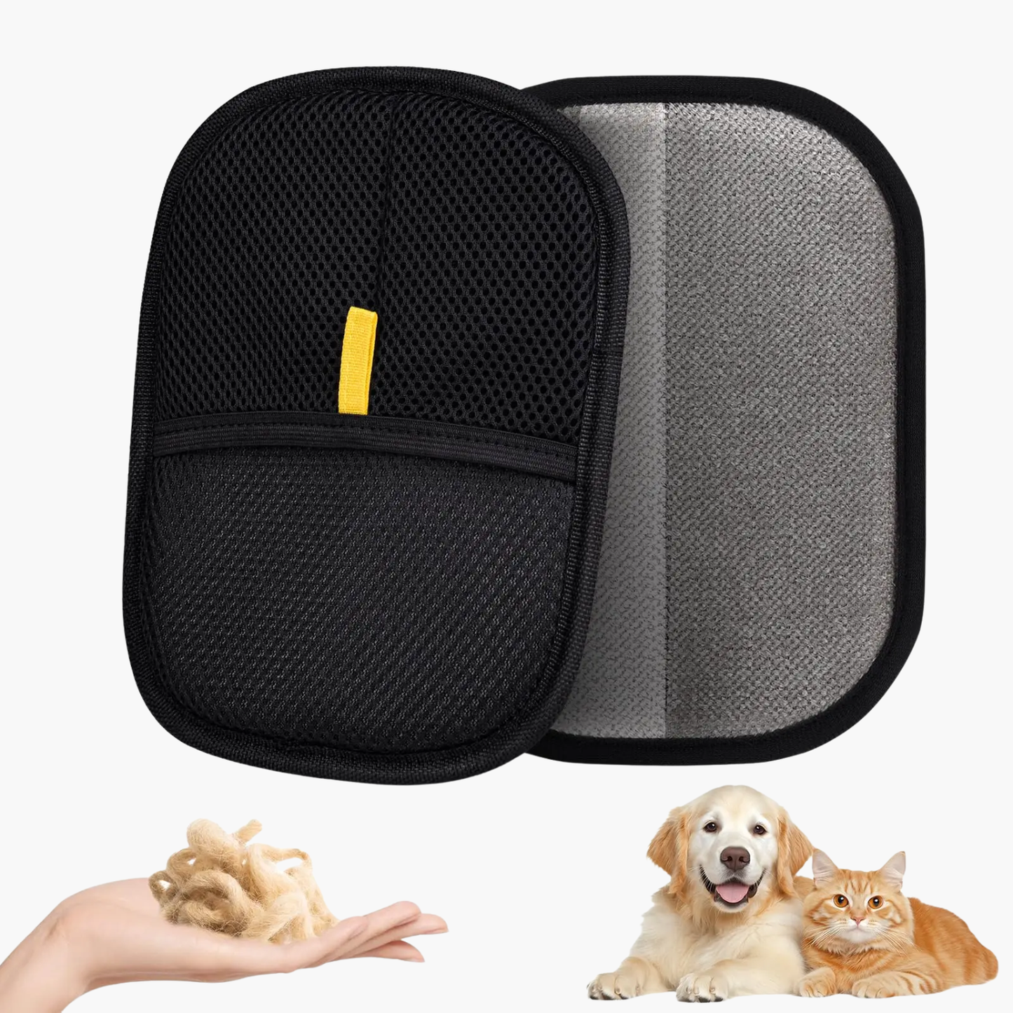 Gant de toilettage pour animaux éliminant les poils sur canapé et meubles