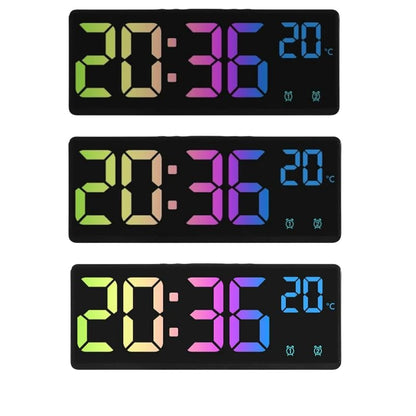 Horloge digitale LED multifonction avec contrôle vocal, snooze et affichage 12/24H pour chambre