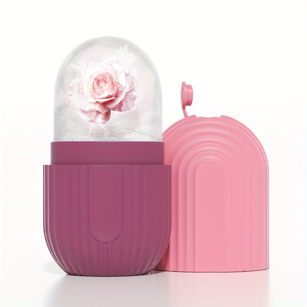 Ice roller massage visage silicone - Rouleau glace anti-poches éclat peau - Outil beauté étanche sans électricité
