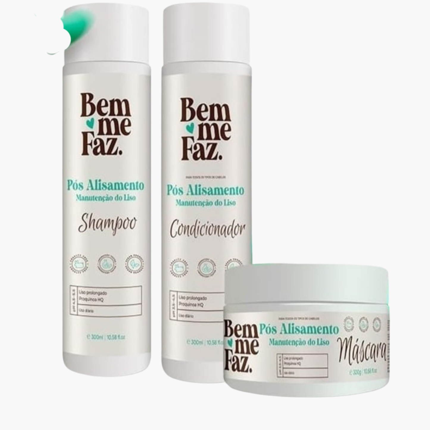 Kit complet post-lissage Bem Me Faz - Traitement capillaire kératine protection lissage cheveux disciplinés professionnel
