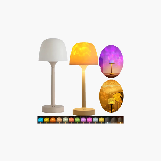 Lampe champignon LED avec projection d'ondulations d'eau - Vue principale
