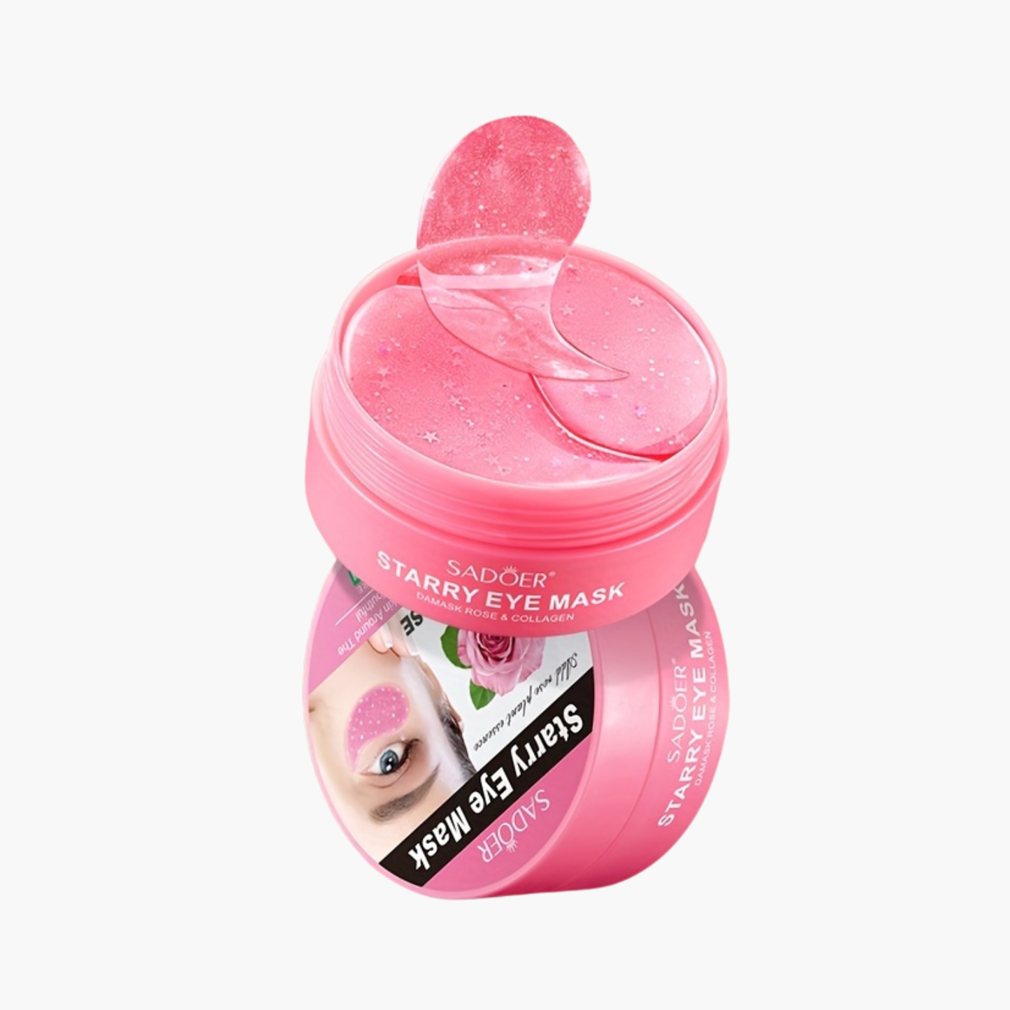 Masque contour des yeux collagène de rose 60 pièces - Patchs hydratants anti-âge anti-cernes - Soin yeux K-beauty