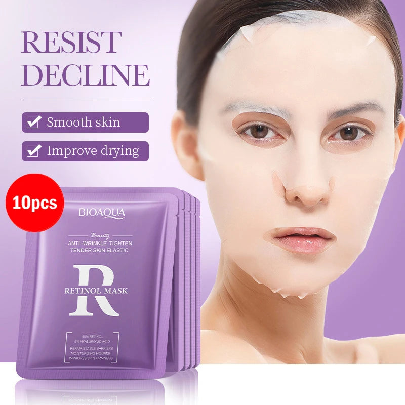 Masque tissu BIOAQUA Acide Hyaluronique – Pack 10 – Repulpant