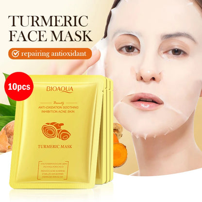 Masque tissu BIOAQUA Curcuma – Pack 5 – Teint lumineux