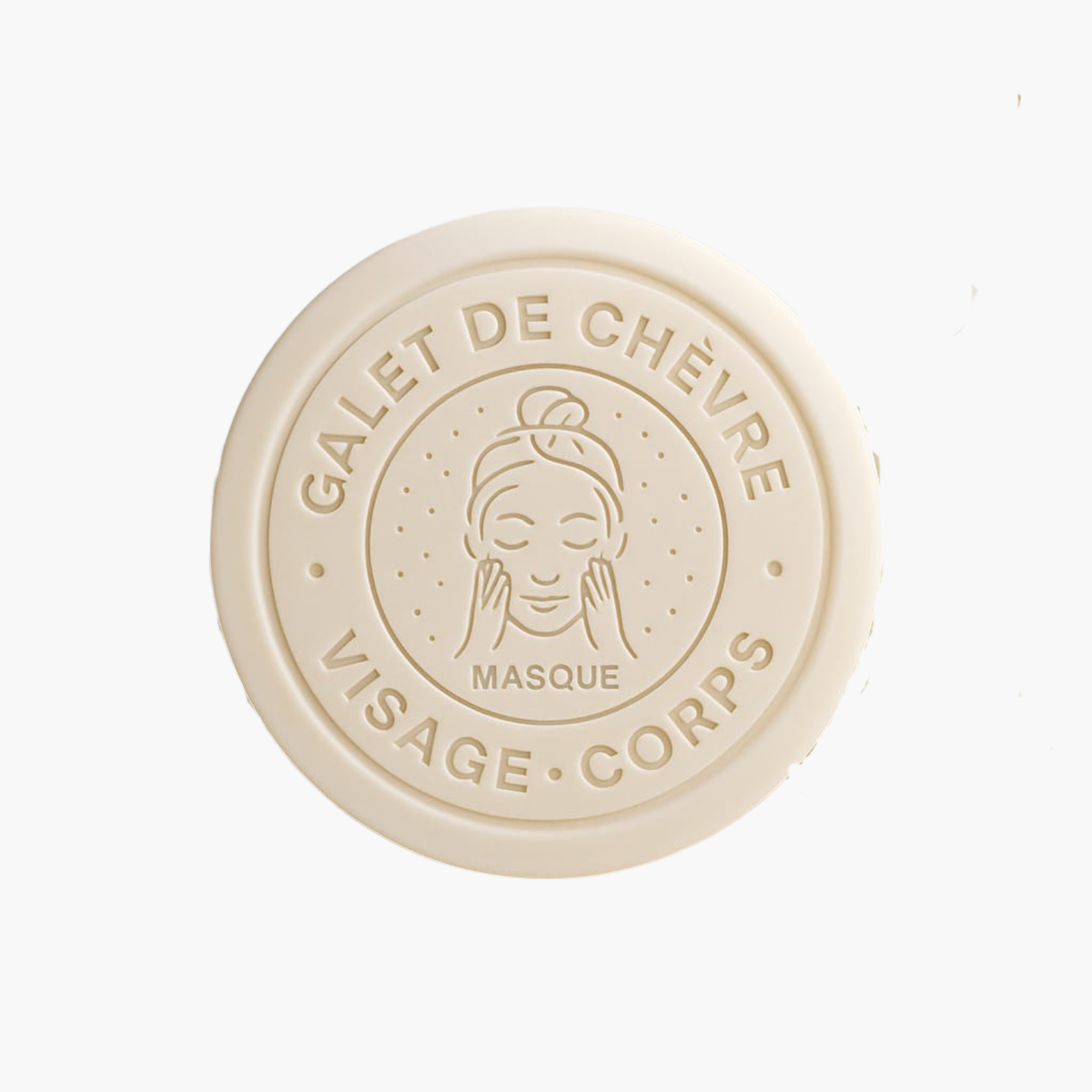 Masque visage solide lait de chèvre bio et argile blanche - Purifiant naturel zéro déchet peaux sensibles fabrication artisanale française
