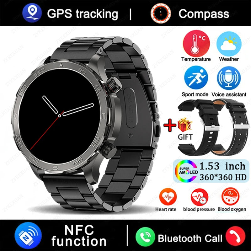 Montre Connectée GPS AMOLED 2026 - Écran Always-On & Suivi Cardiaque IP68 - SMZ DR SOPHIE