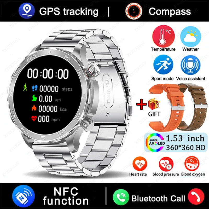 Montre Connectée GPS AMOLED 2026 - Écran Always-On & Suivi Cardiaque IP68 - SMZ DR SOPHIE