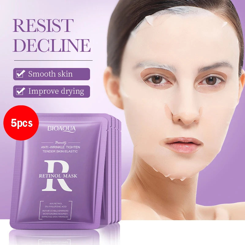 Masque Tissu Acide Hyaluronique BIOAQUA – Rétinol, Niacinamide, Vitamine C | Pack 5 ou 10 - SMZ DR SOPHIE