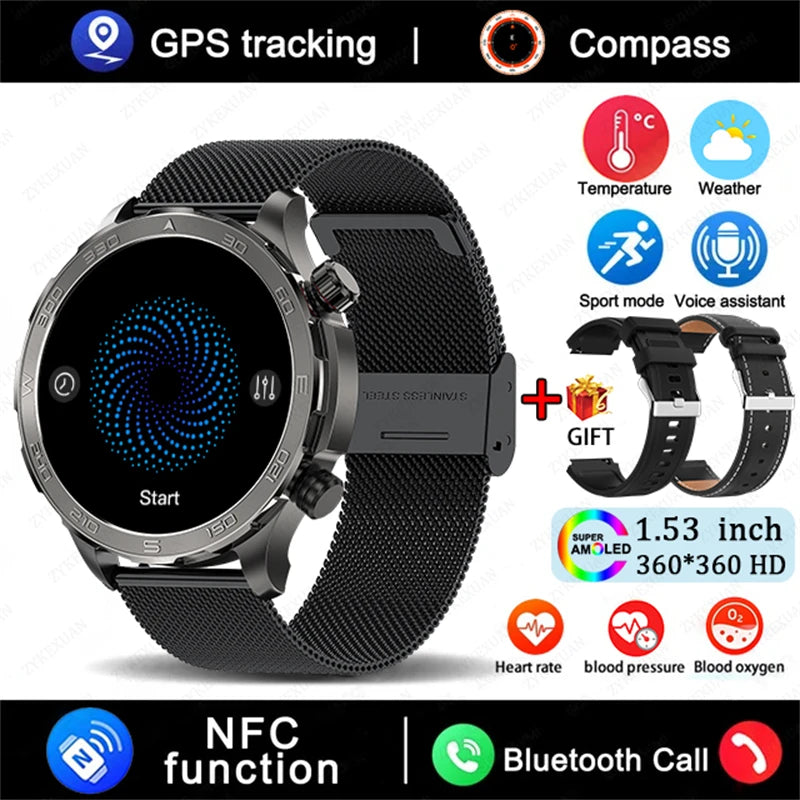 Montre Connectée GPS AMOLED 2026 - Écran Always-On & Suivi Cardiaque IP68 - SMZ DR SOPHIE