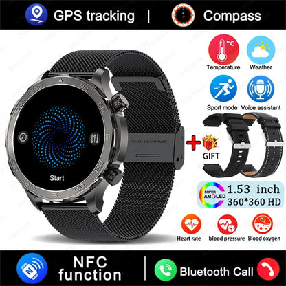 Montre Connectée GPS AMOLED 2026 - Écran Always-On & Suivi Cardiaque IP68 - SMZ DR SOPHIE