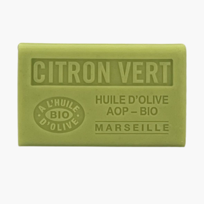 Savon bio artisanal à l'huile d'olive AOP parfum citron vert - Fabrication provençale naturelle 125g