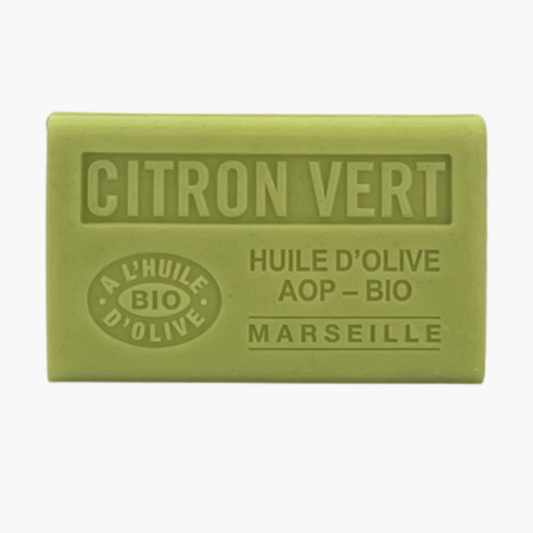 Savon bio artisanal à l'huile d'olive AOP parfum citron vert - Fabrication provençale naturelle 125g