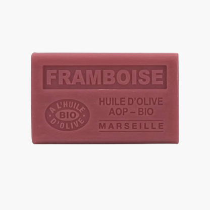 Savon bio artisanal à l'huile d'olive AOP parfum framboise - Fabrication provençale naturelle 125g