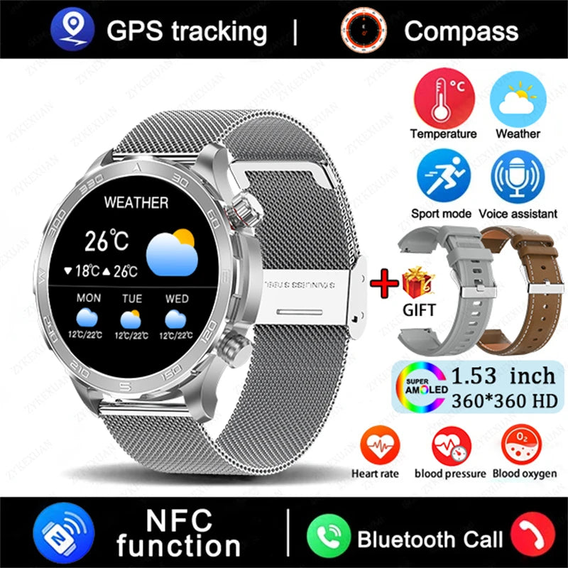 Montre Connectée GPS AMOLED 2026 - Écran Always-On & Suivi Cardiaque IP68 - SMZ DR SOPHIE