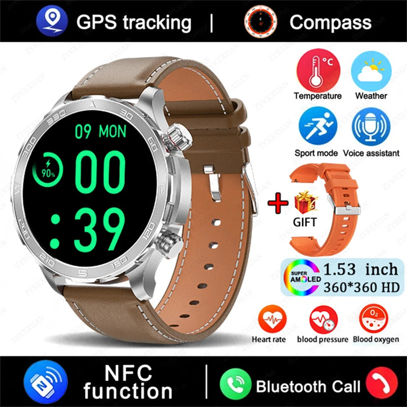 Montre Connectée GPS AMOLED 2026 - Écran Always-On & Suivi Cardiaque IP68 - SMZ DR SOPHIE