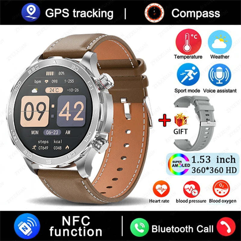Montre Connectée GPS AMOLED 2026 - Écran Always-On & Suivi Cardiaque IP68 - SMZ DR SOPHIE