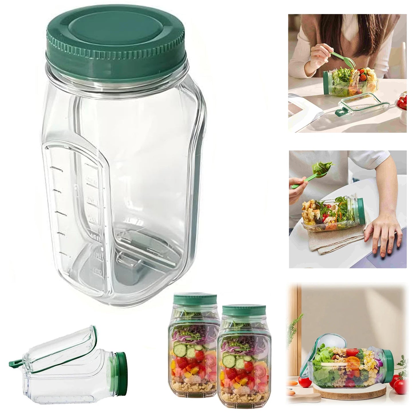 Boîte à Salade Étanche avec Couvercle à Ouverture Latérale – Lunch Box Portable Premium - SMZ DR SOPHIE