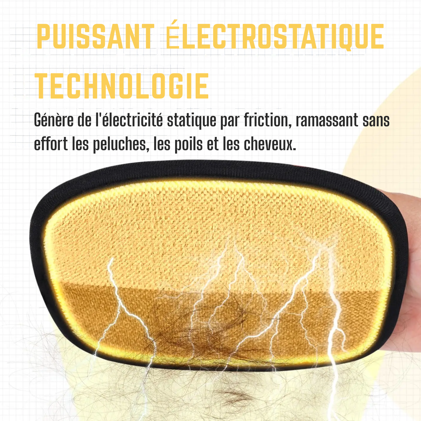 Utilisation gants anti-poils électrostatiques sur chat - Nettoyage efficace