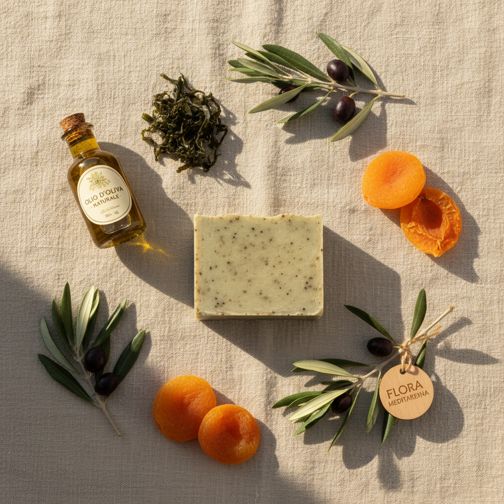 Flat lay ingrédients naturels