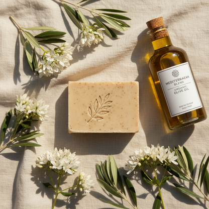 Flat lay savon musc