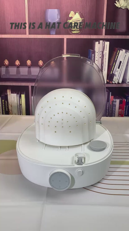 Démonstration machine soin casquette vapeur - Nettoyage et restauration de casquettes déformées
