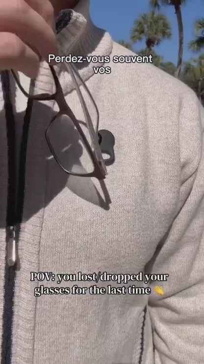 Porte-Lunettes Magnétique en Silicone - Support Aimanté pour Vêtements