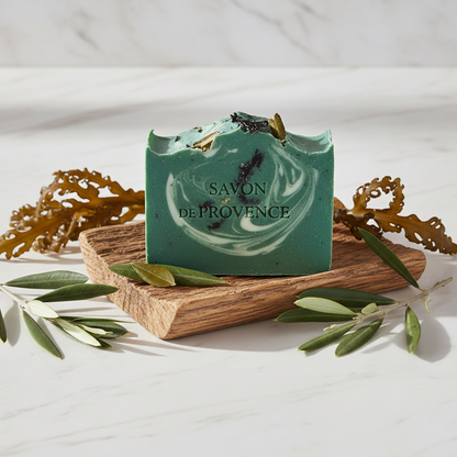 Savon sur porte-savon rustique